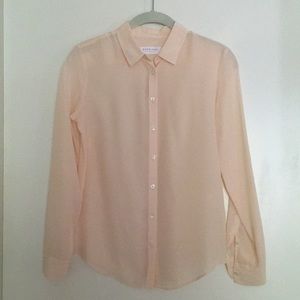 Everlane silk button up in blush